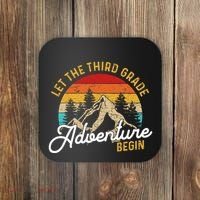 Retro Let The Third Grade Adventure Begin Teachers Students Coaster thumb 0
