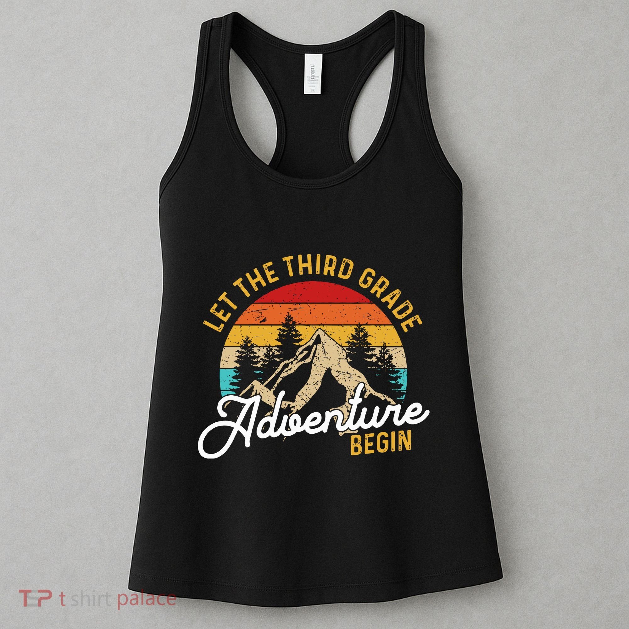 Retro Let The Third Grade Adventure Begin Teachers Students Women's Tank Top