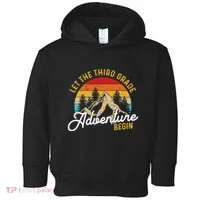 Retro Let The Third Grade Adventure Begin Teachers Students Toddler Hoodie thumb 0
