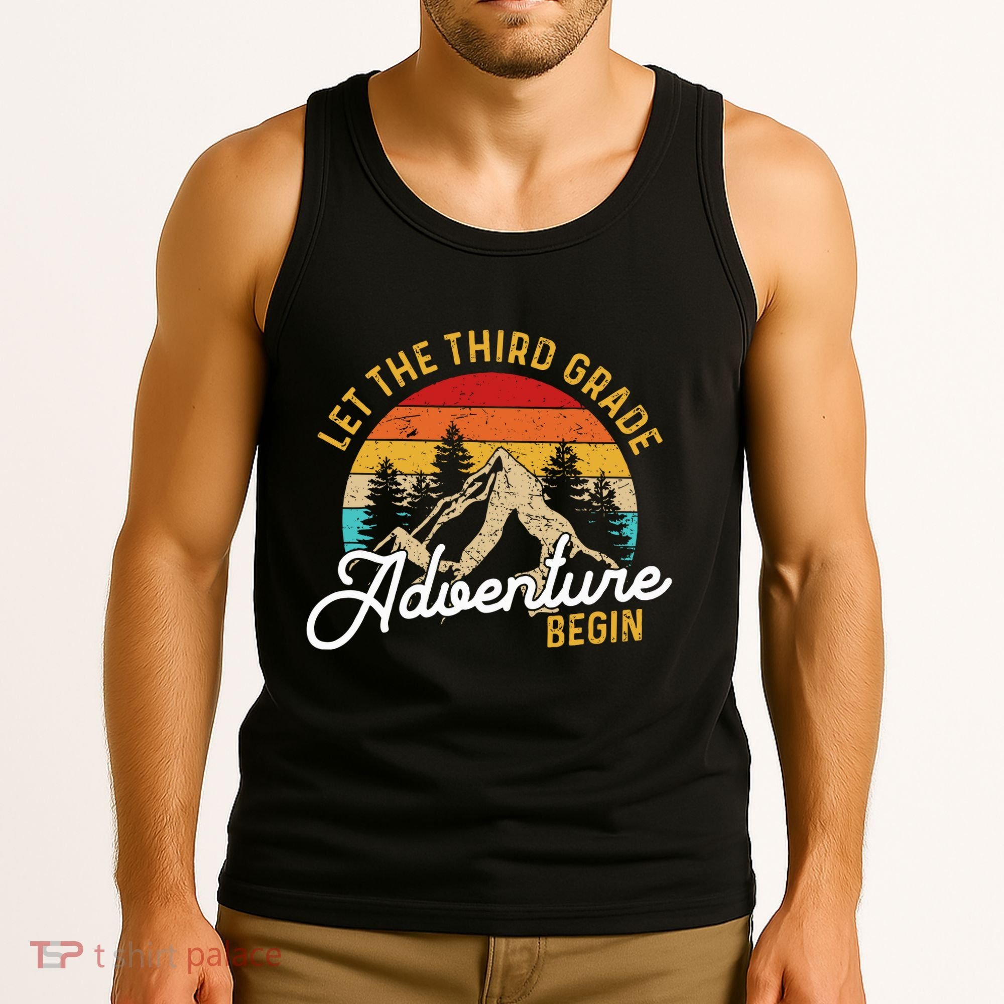 Retro Let The Third Grade Adventure Begin Teachers Students Tank Top