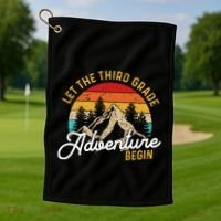 Retro Let The Third Grade Adventure Begin Teachers Students Golf Towel thumb 1