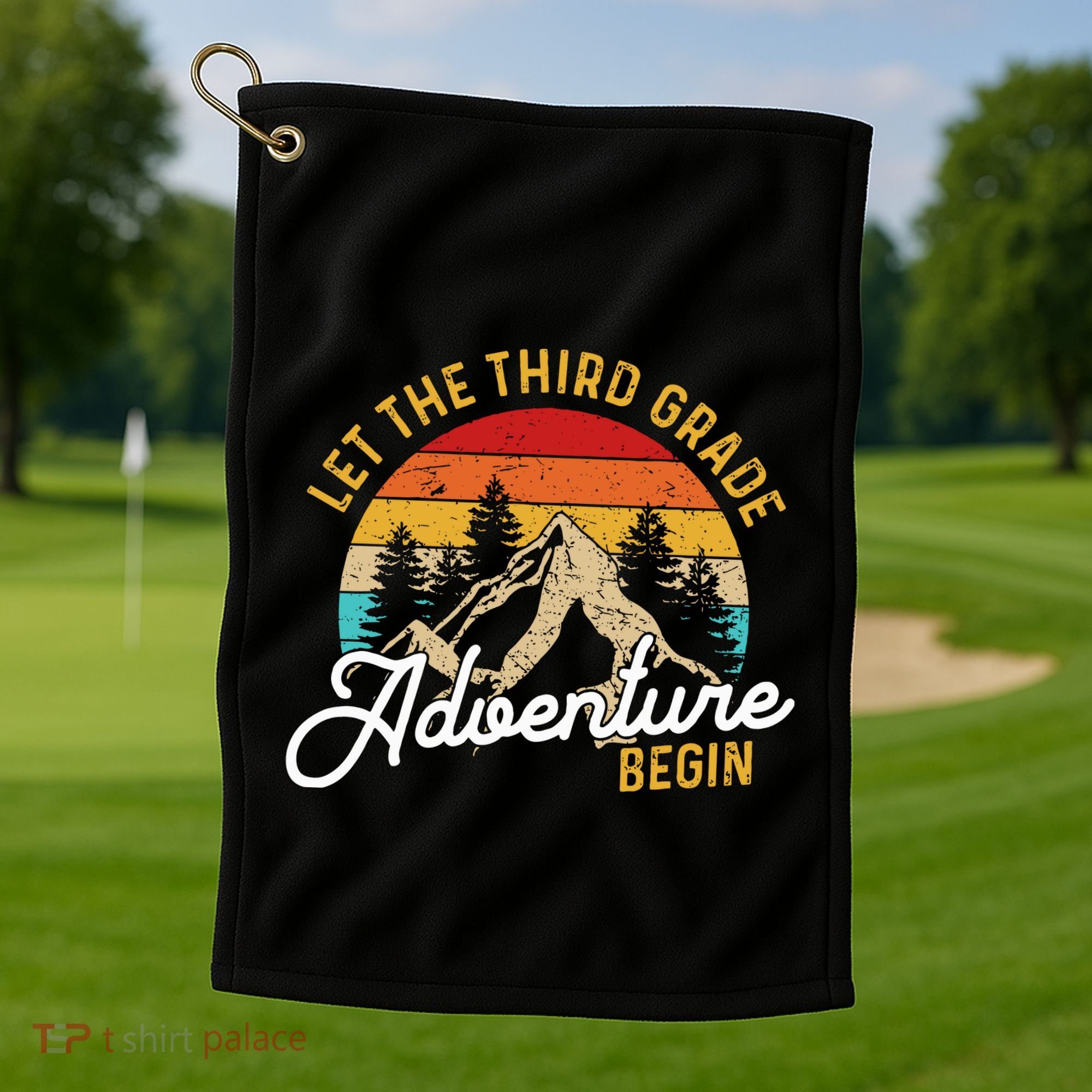 Retro Let The Third Grade Adventure Begin Teachers Students Golf Towel