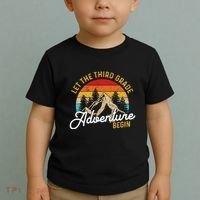 Retro Let The Third Grade Adventure Begin Teachers Students Toddler T-Shirt thumb 2