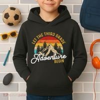 Retro Let The Third Grade Adventure Begin Teachers Students Kids Hoodie thumb 2