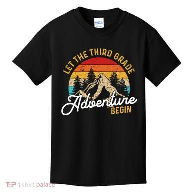 Retro Let The Third Grade Adventure Begin Teachers Students Kids T-Shirt