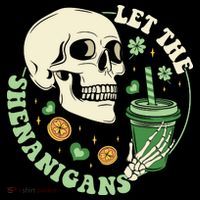 Retro Let The Shenanigans Skull Drinking Coffee St Patrick Day Coffee Mug thumb 5