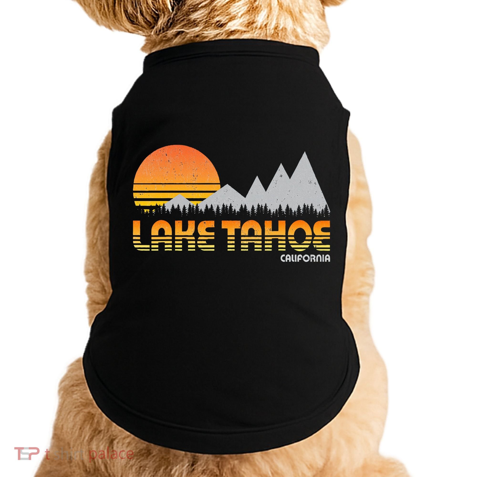 Retro Lake Tahoe California Doggie Tank