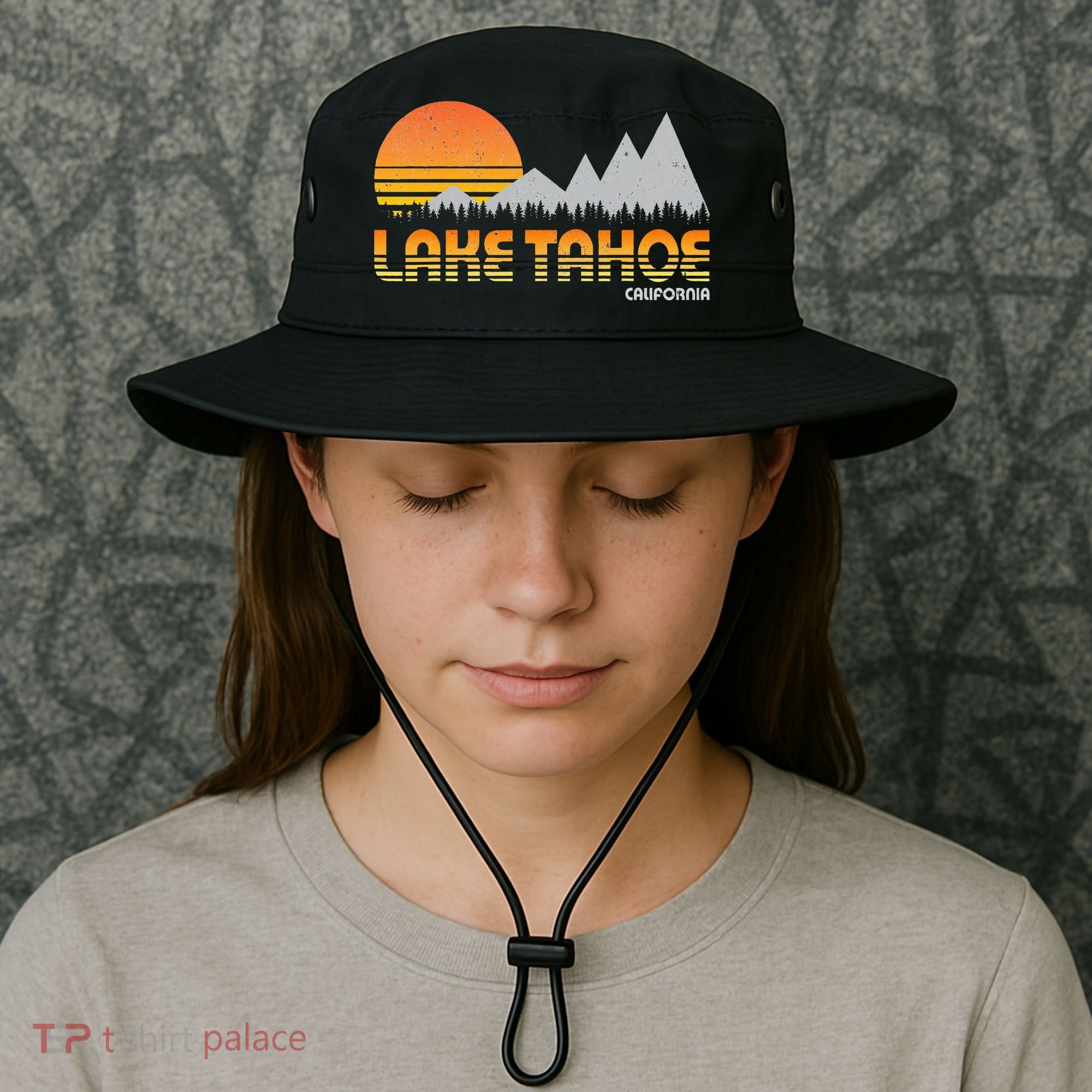 Retro Lake Tahoe California Bucket Hat