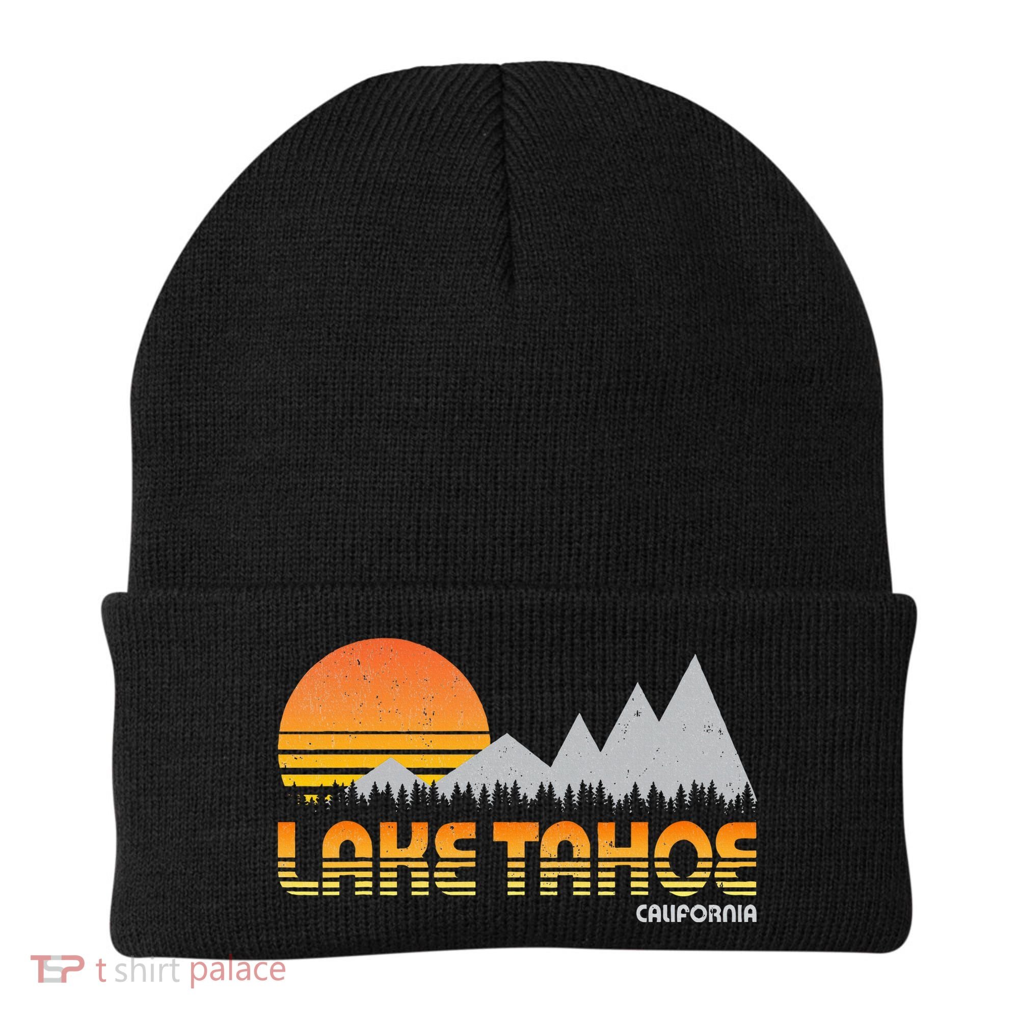Retro Lake Tahoe California Beanie