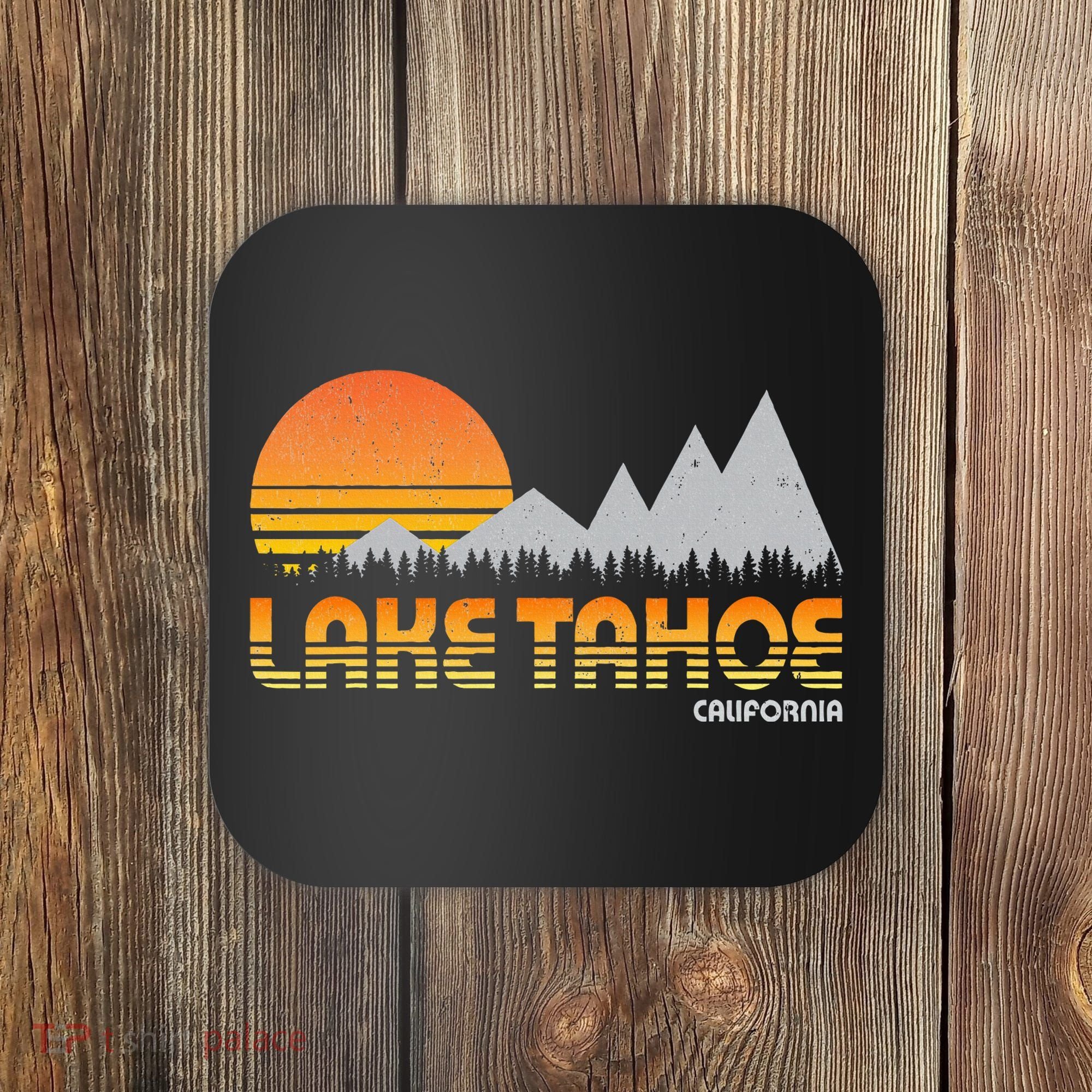 Retro Lake Tahoe California Coaster