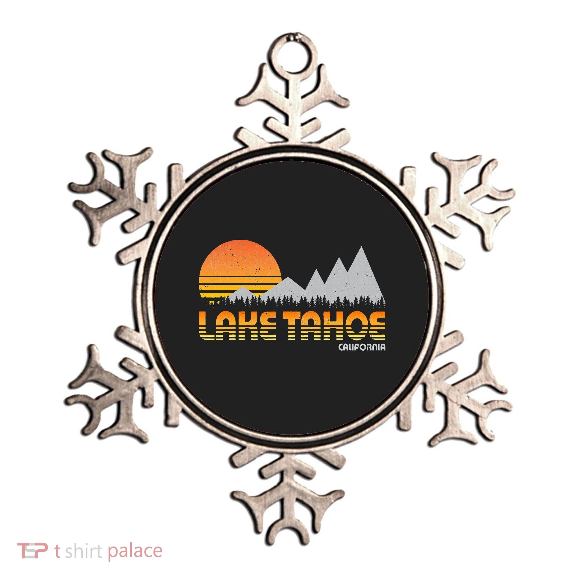 Retro Lake Tahoe California Ornament