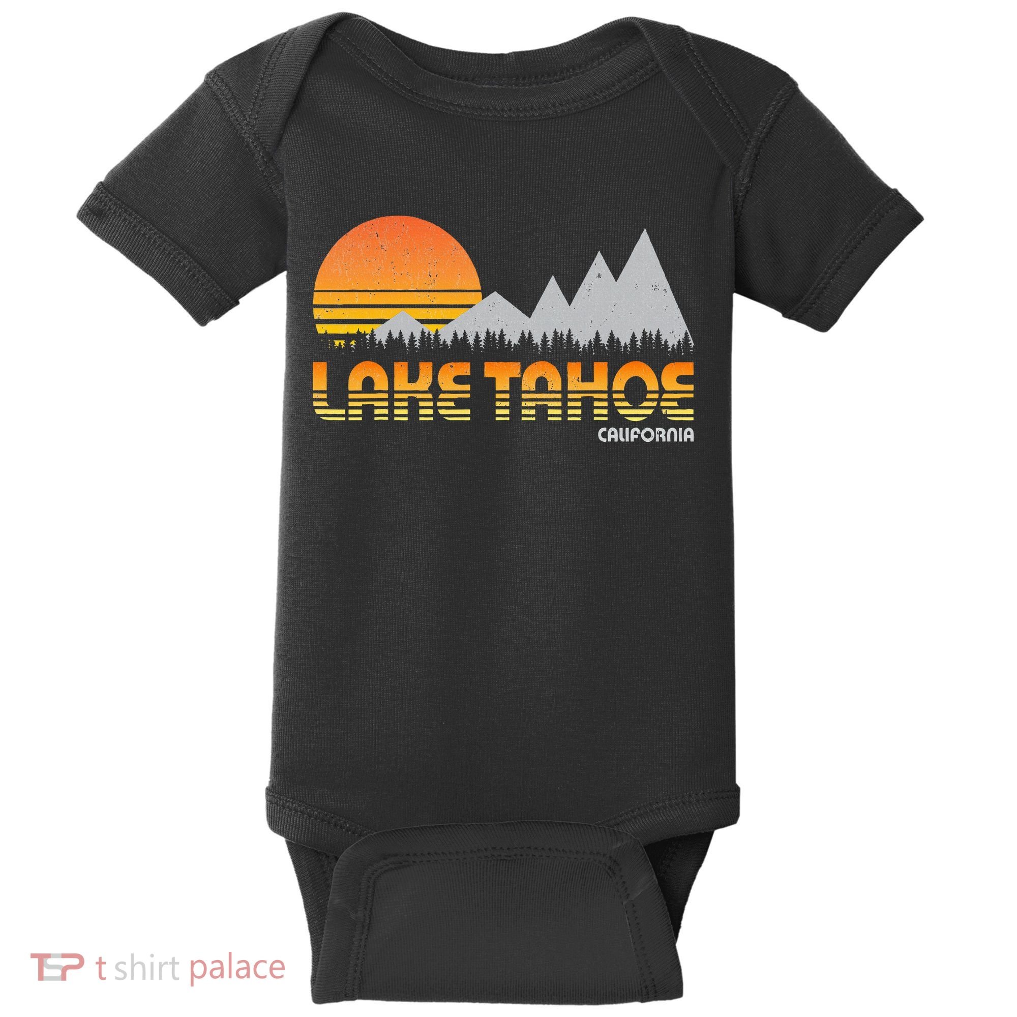 Retro Lake Tahoe California Baby Bodysuit