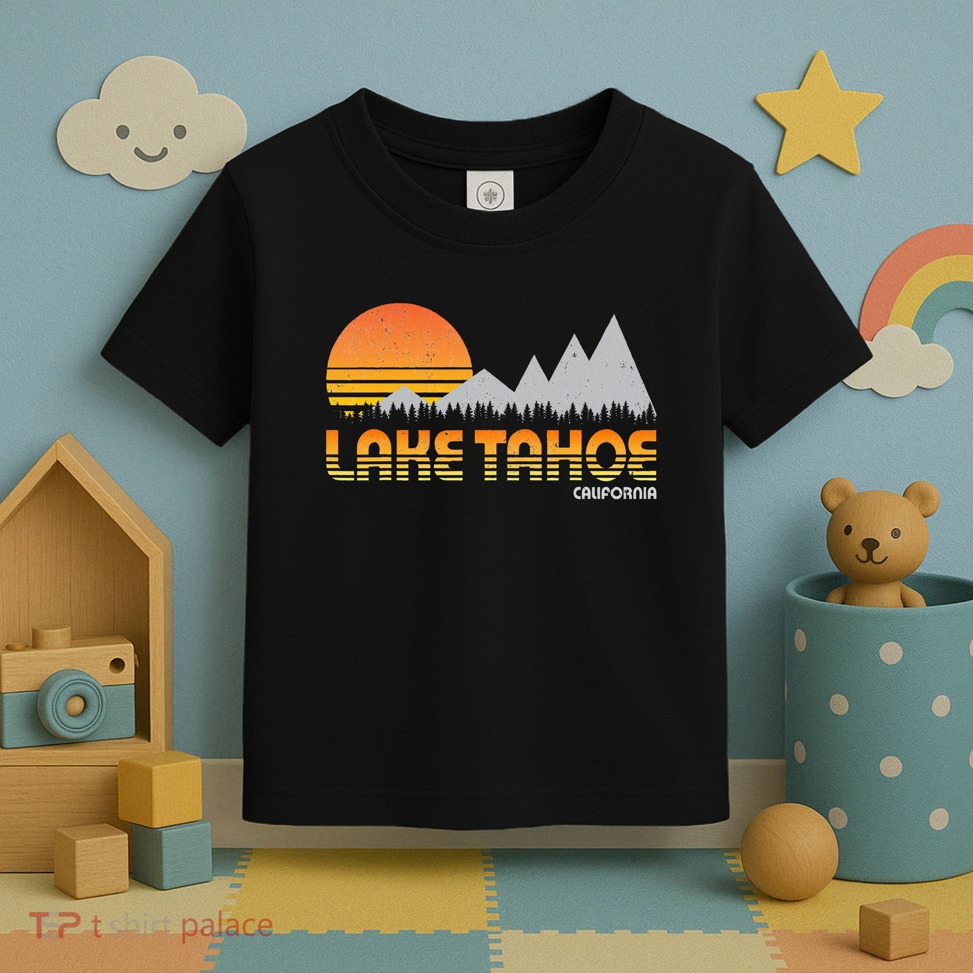 Retro Lake Tahoe California Toddler T-Shirt