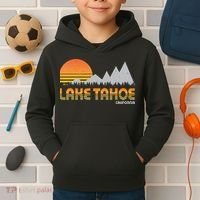 Retro Lake Tahoe California Kids Hoodie thumb 2