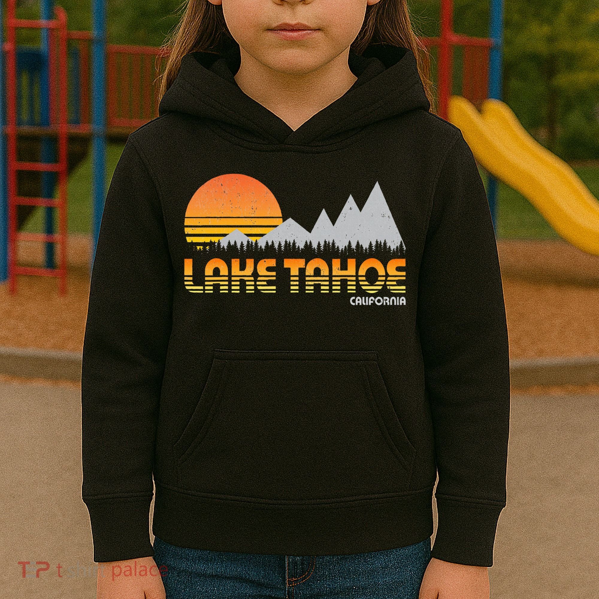 Retro Lake Tahoe California Kids Hoodie