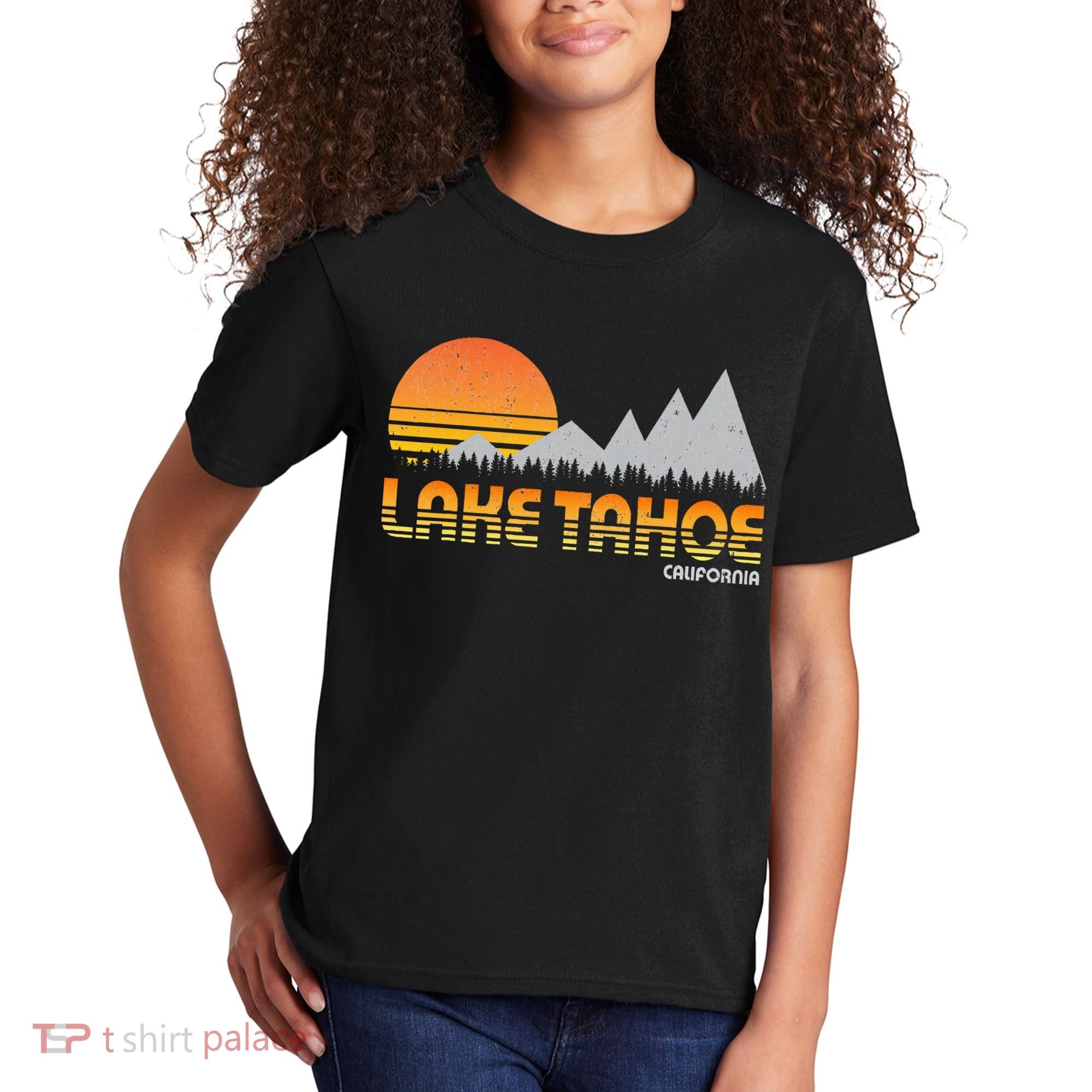 Retro Lake Tahoe California Kids T-Shirt