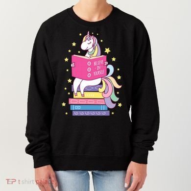 Reading Library Unicorn Read Books Lover Reader Gift Women's Sweatshirt