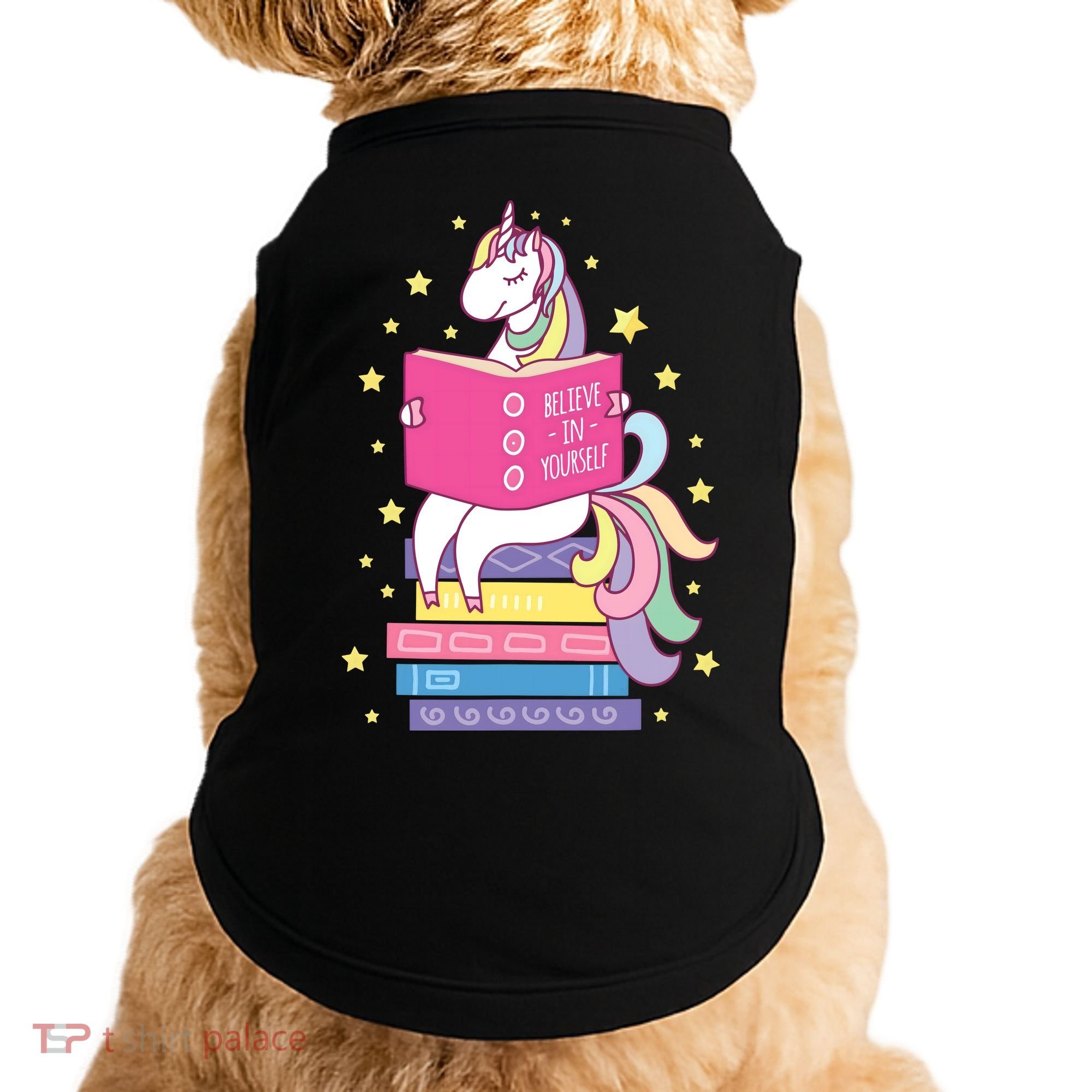 Reading Library Unicorn Read Books Lover Reader Gift Doggie Tank