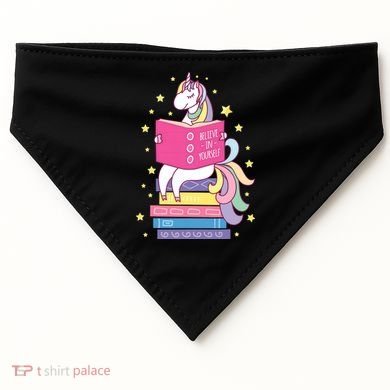 Reading Library Unicorn Read Books Lover Reader Gift USA-Made Doggie Bandana