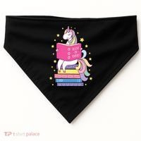 Reading Library Unicorn Read Books Lover Reader Gift USA-Made Doggie Bandana thumb 0