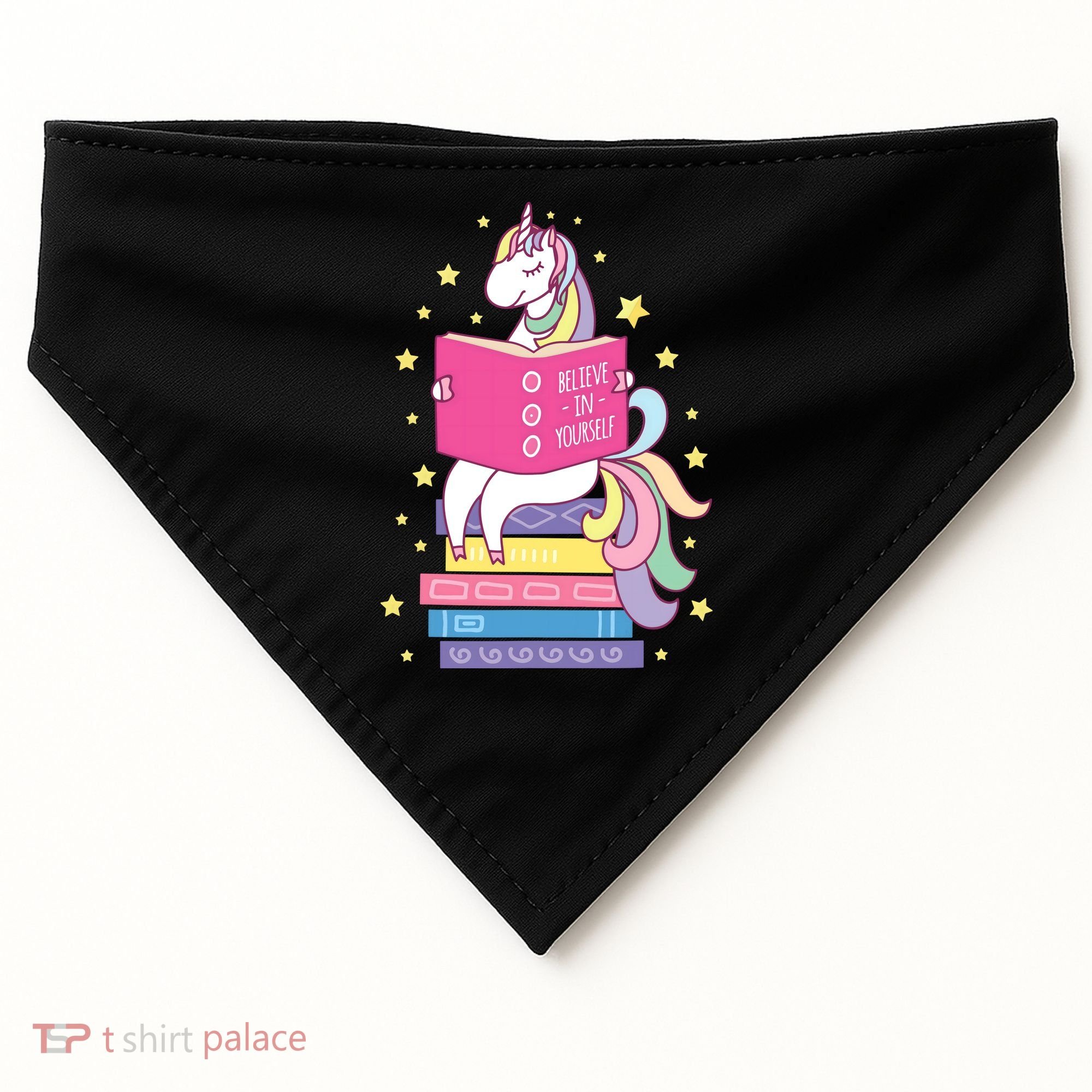 Reading Library Unicorn Read Books Lover Reader Gift USA-Made Doggie Bandana