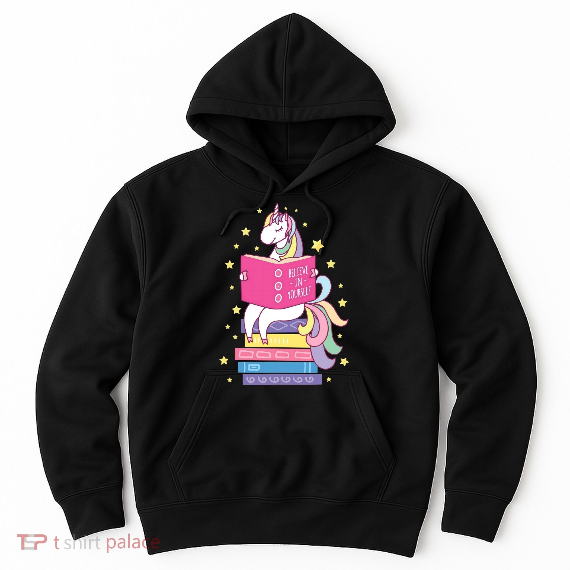 Reading Library Unicorn Read Books Lover Reader Gift Hoodie