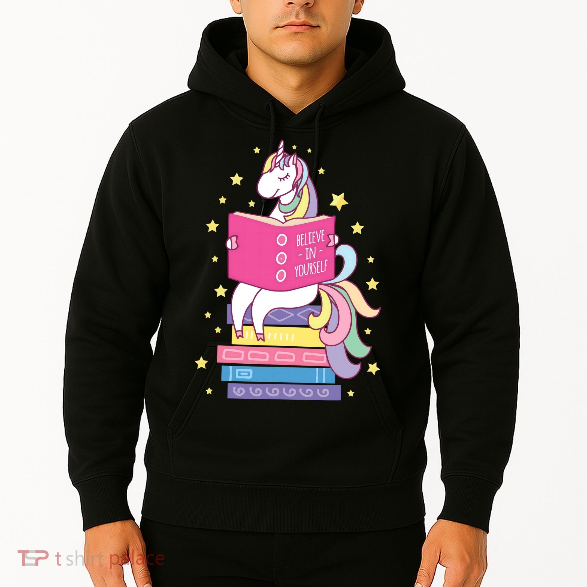 Reading Library Unicorn Read Books Lover Reader Gift Hoodie