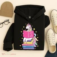 Reading Library Unicorn Read Books Lover Reader Gift Hoodie thumb 4