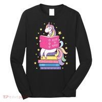 Reading Library Unicorn Read Books Lover Reader Gift Long Sleeve Shirt thumb 0