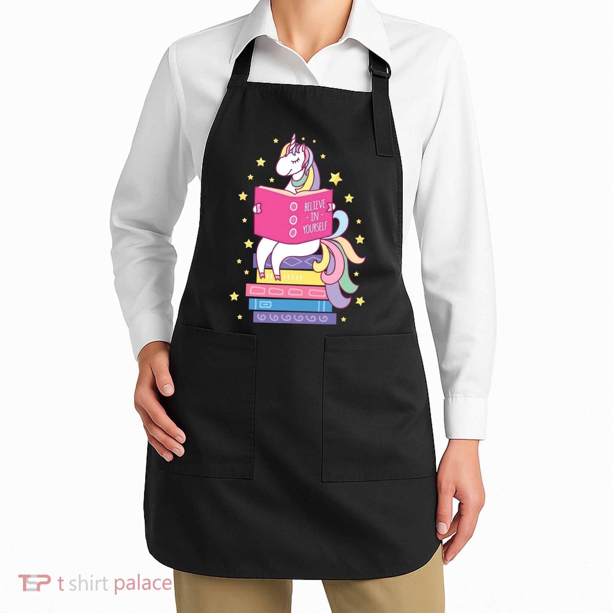 Reading Library Unicorn Read Books Lover Reader Gift Apron