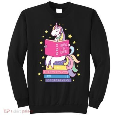 Reading Library Unicorn Read Books Lover Reader Gift Sweatshirt