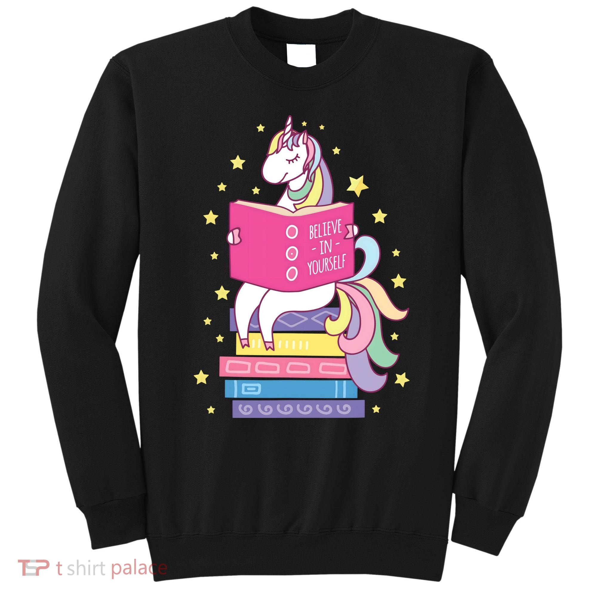 Reading Library Unicorn Read Books Lover Reader Gift Sweatshirt
