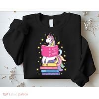 Reading Library Unicorn Read Books Lover Reader Gift Sweatshirt thumb 2