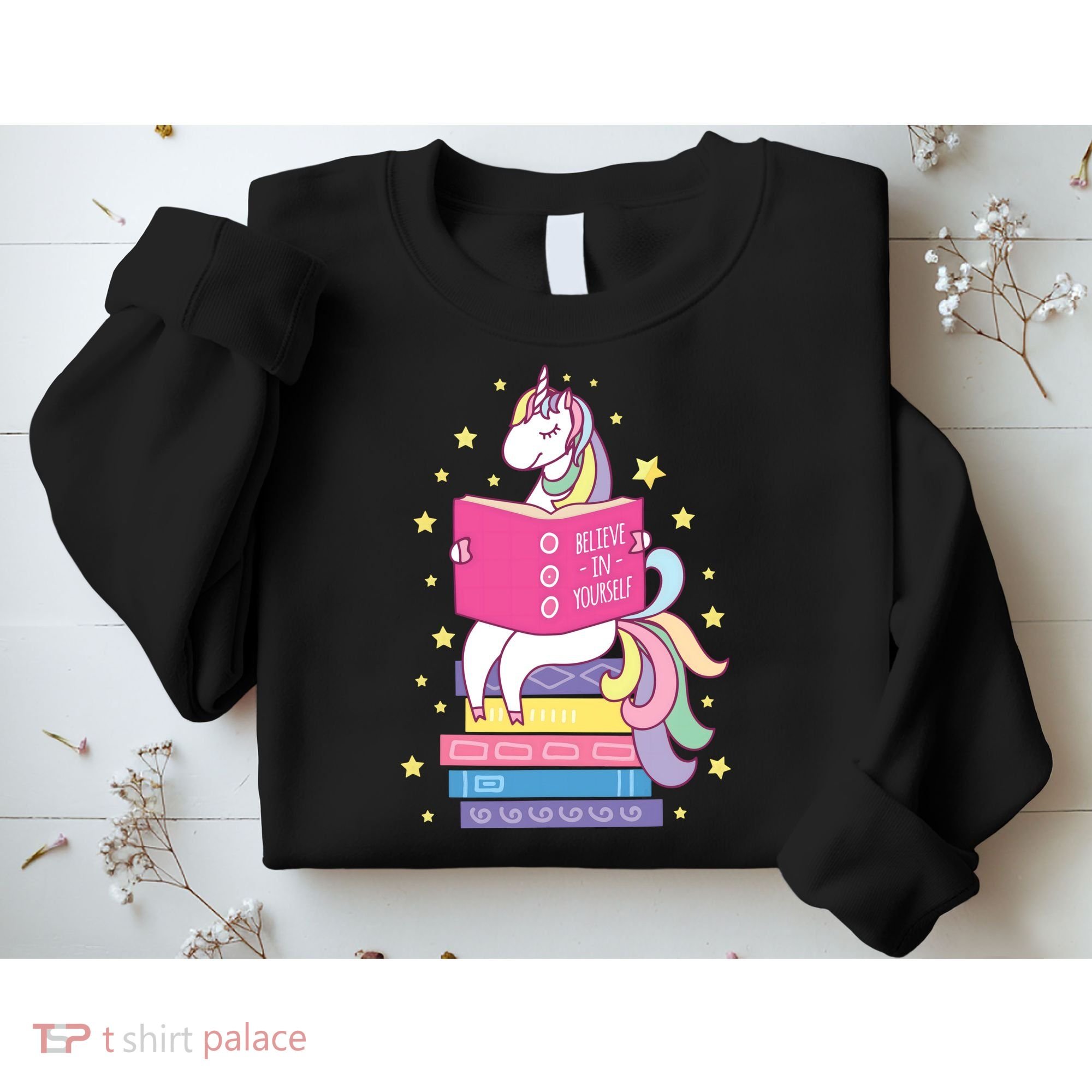 Reading Library Unicorn Read Books Lover Reader Gift Sweatshirt