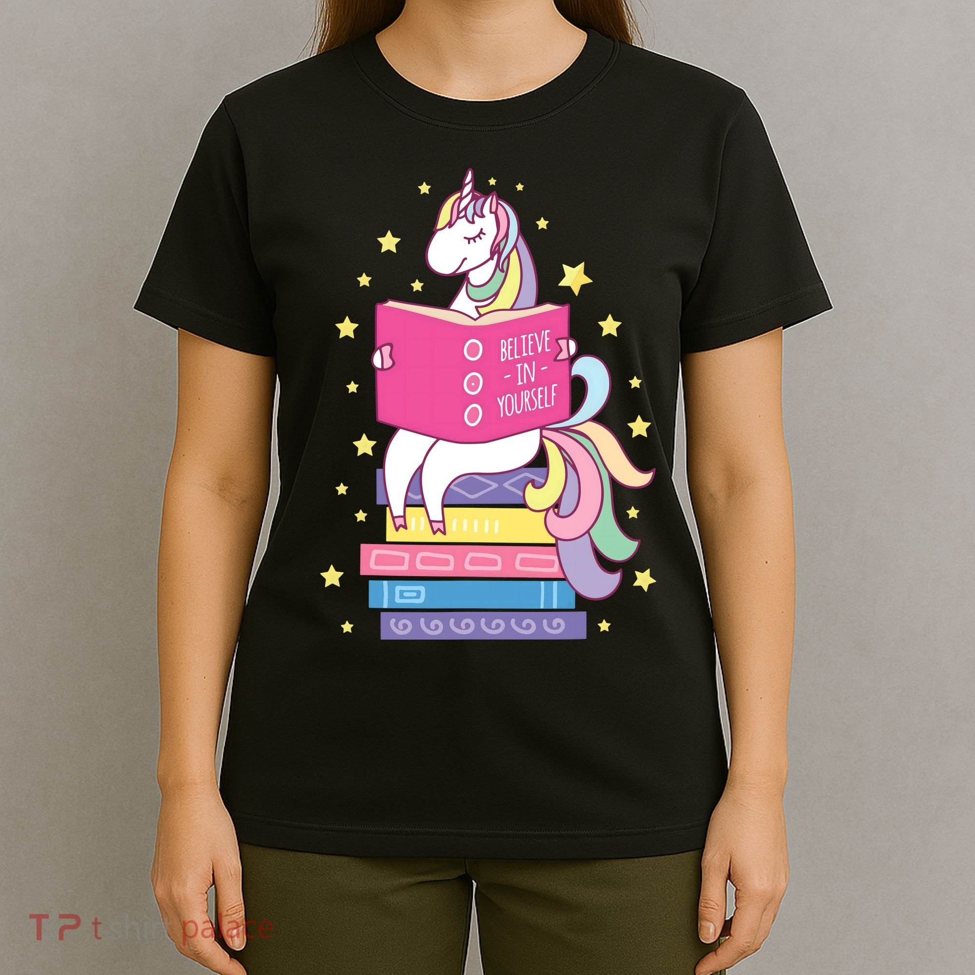 Reading Library Unicorn Read Books Lover Reader Gift T-Shirt