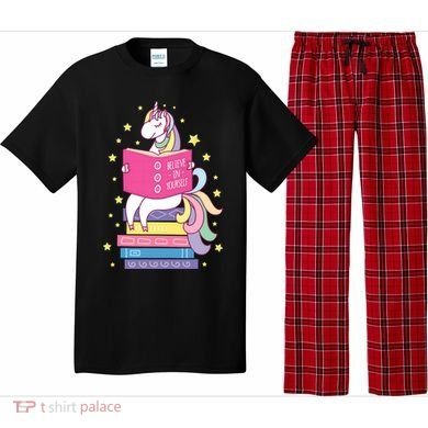 Reading Library Unicorn Read Books Lover Reader Gift Pajama Set