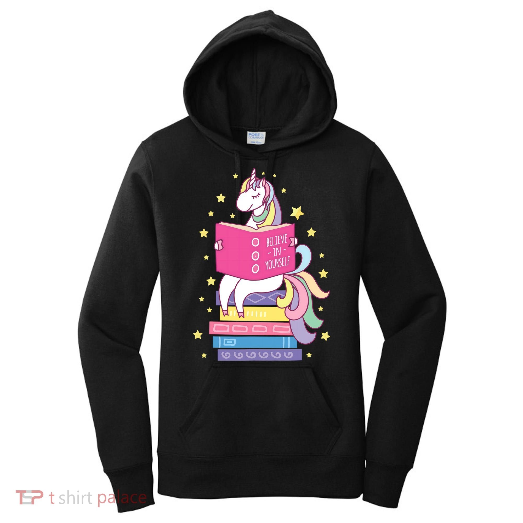 Reading Library Unicorn Read Books Lover Reader Gift Women's Hoodie