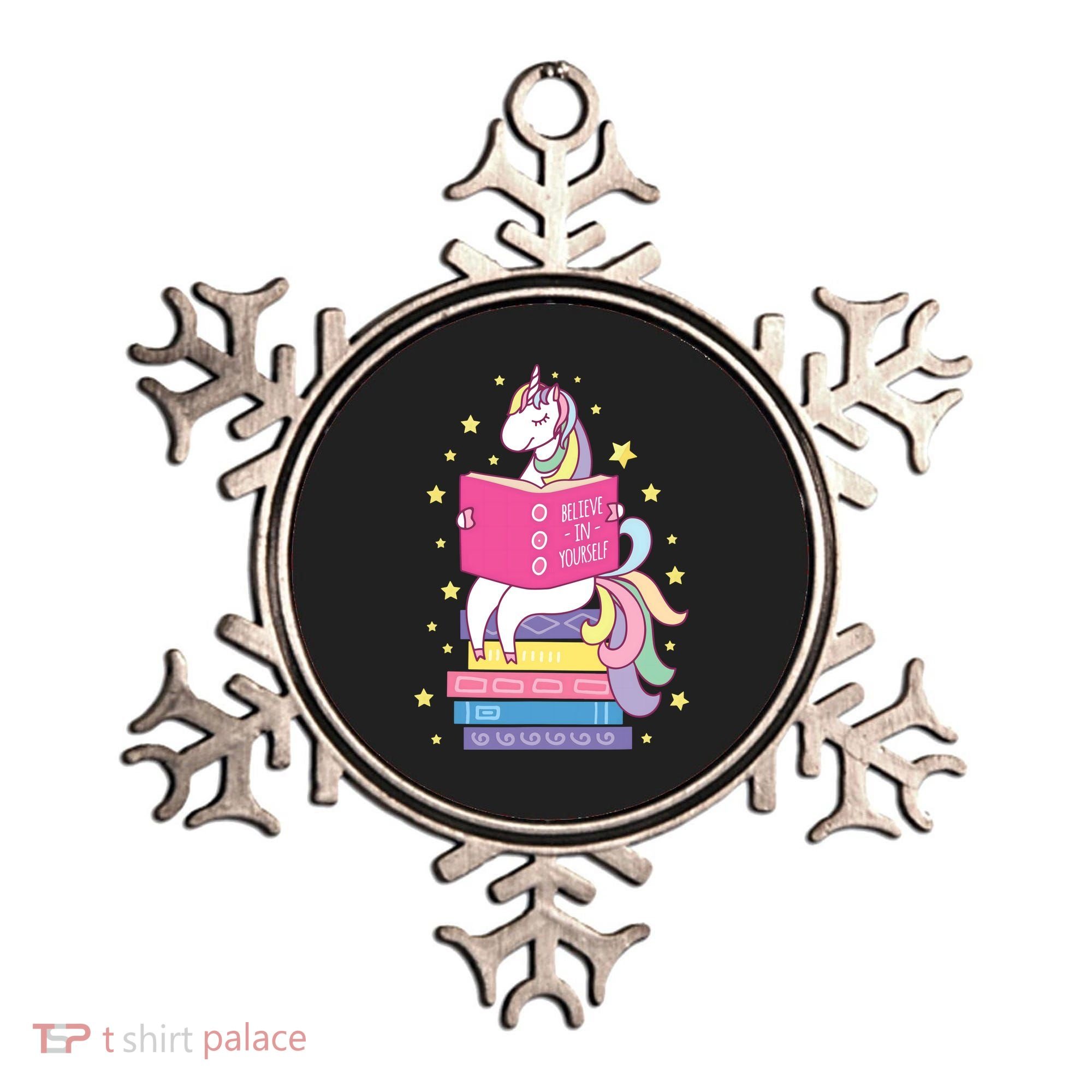 Reading Library Unicorn Read Books Lover Reader Gift Ornament