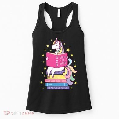 Reading Library Unicorn Read Books Lover Reader Gift Women's Tank Top