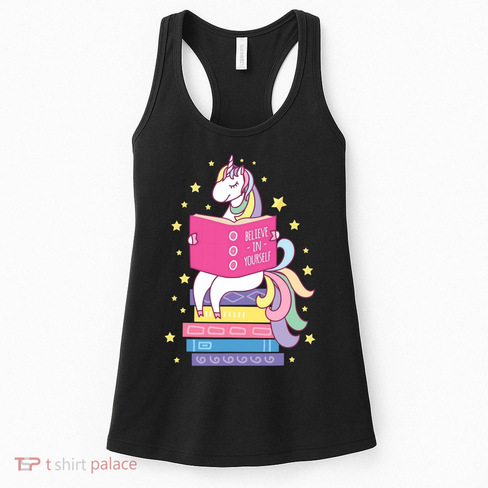 Reading Library Unicorn Read Books Lover Reader Gift Women's Tank Top