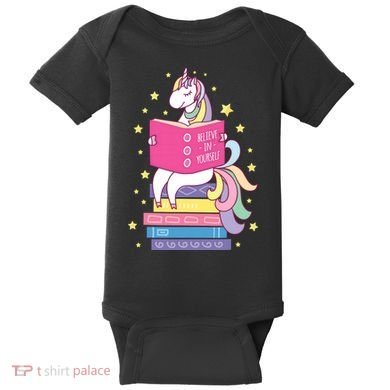 Reading Library Unicorn Read Books Lover Reader Gift Baby Bodysuit