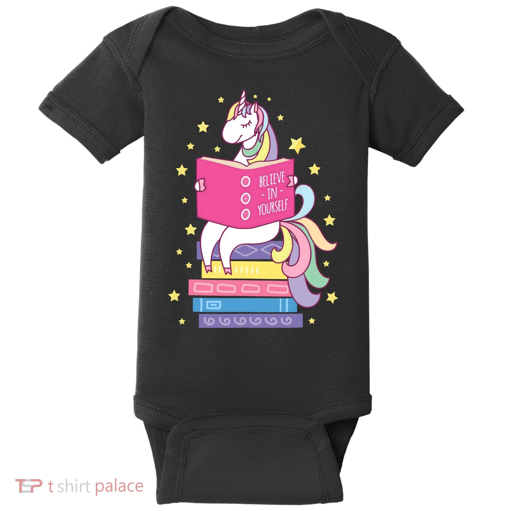 Reading Library Unicorn Read Books Lover Reader Gift Baby Bodysuit