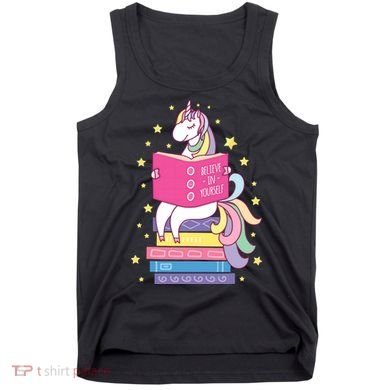 Reading Library Unicorn Read Books Lover Reader Gift Tank Top