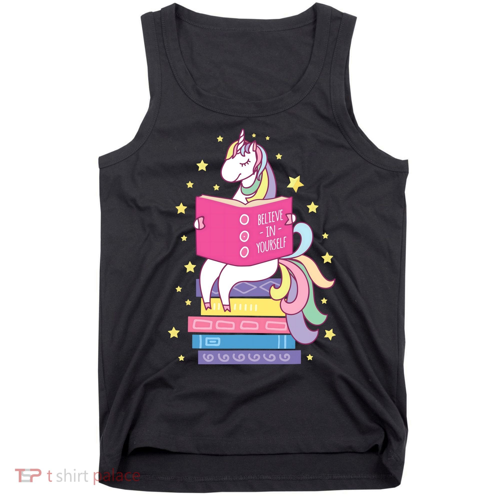 Reading Library Unicorn Read Books Lover Reader Gift Tank Top