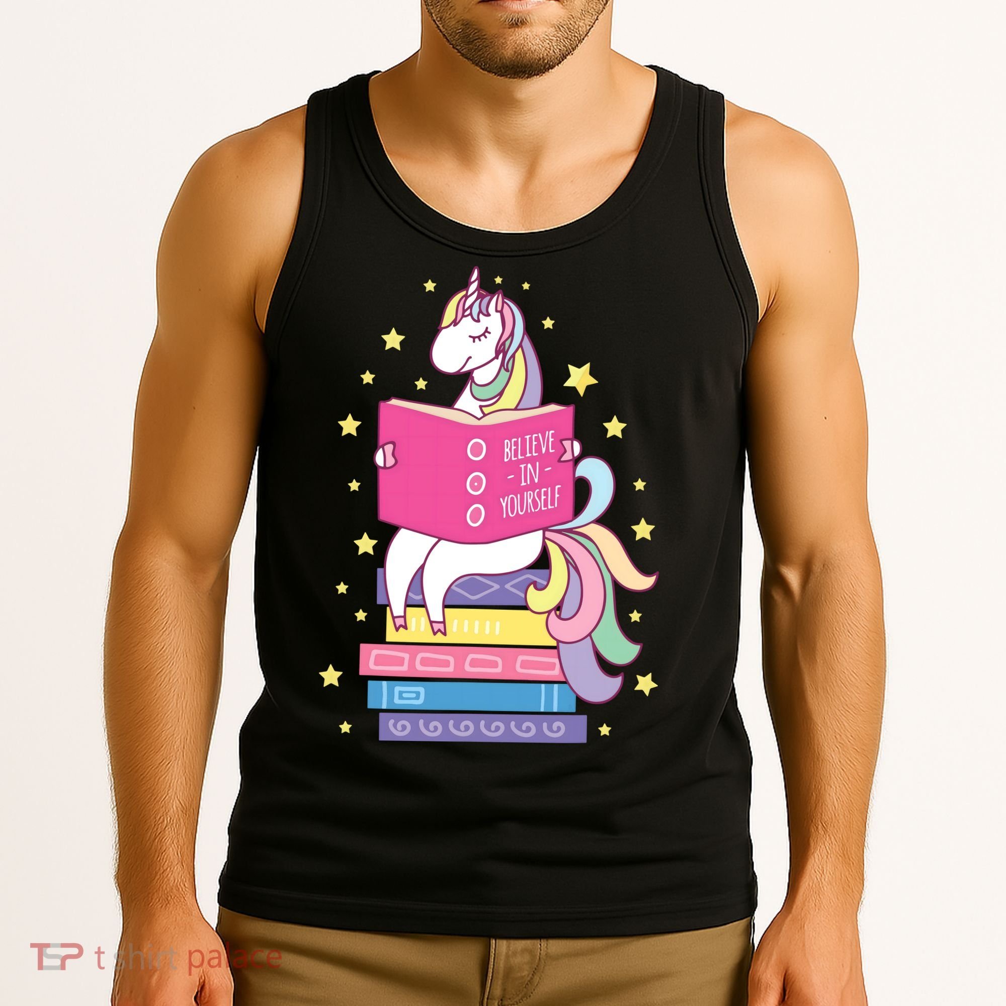 Reading Library Unicorn Read Books Lover Reader Gift Tank Top