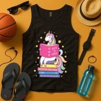Reading Library Unicorn Read Books Lover Reader Gift Tank Top thumb 4