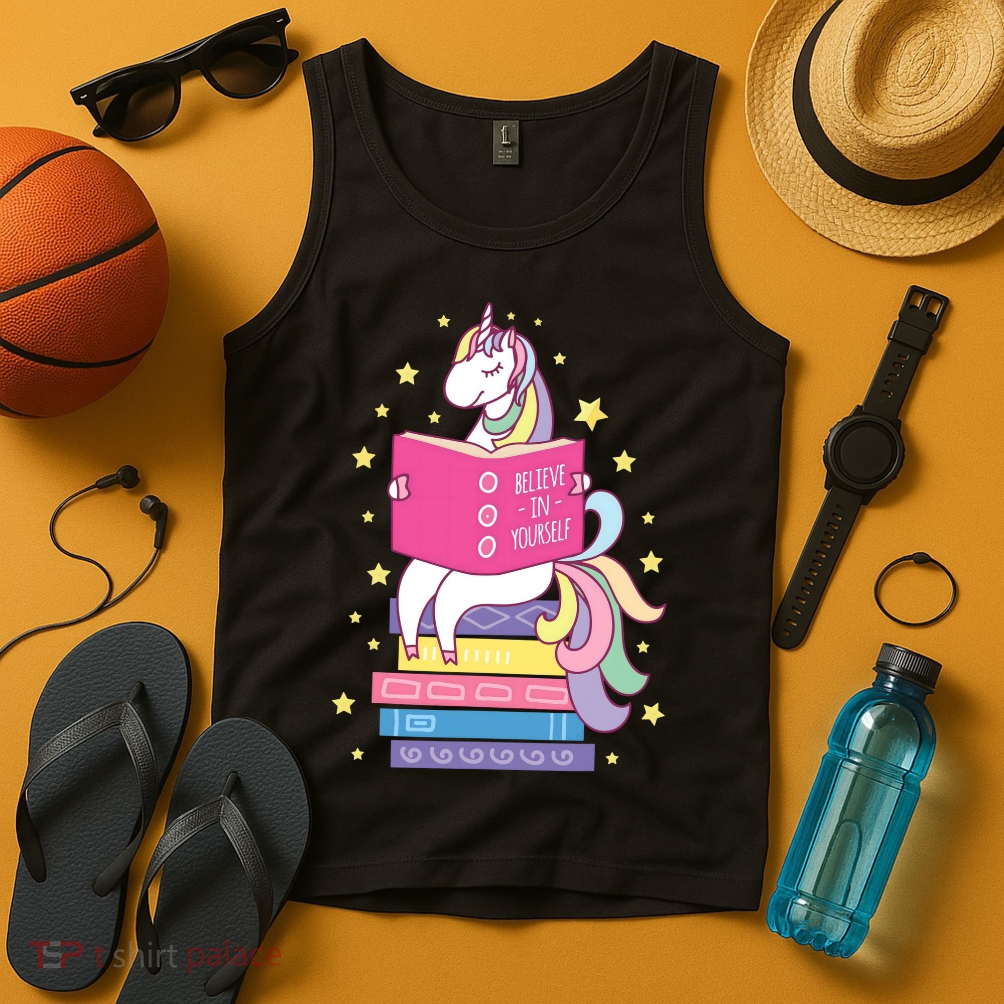 Reading Library Unicorn Read Books Lover Reader Gift Tank Top