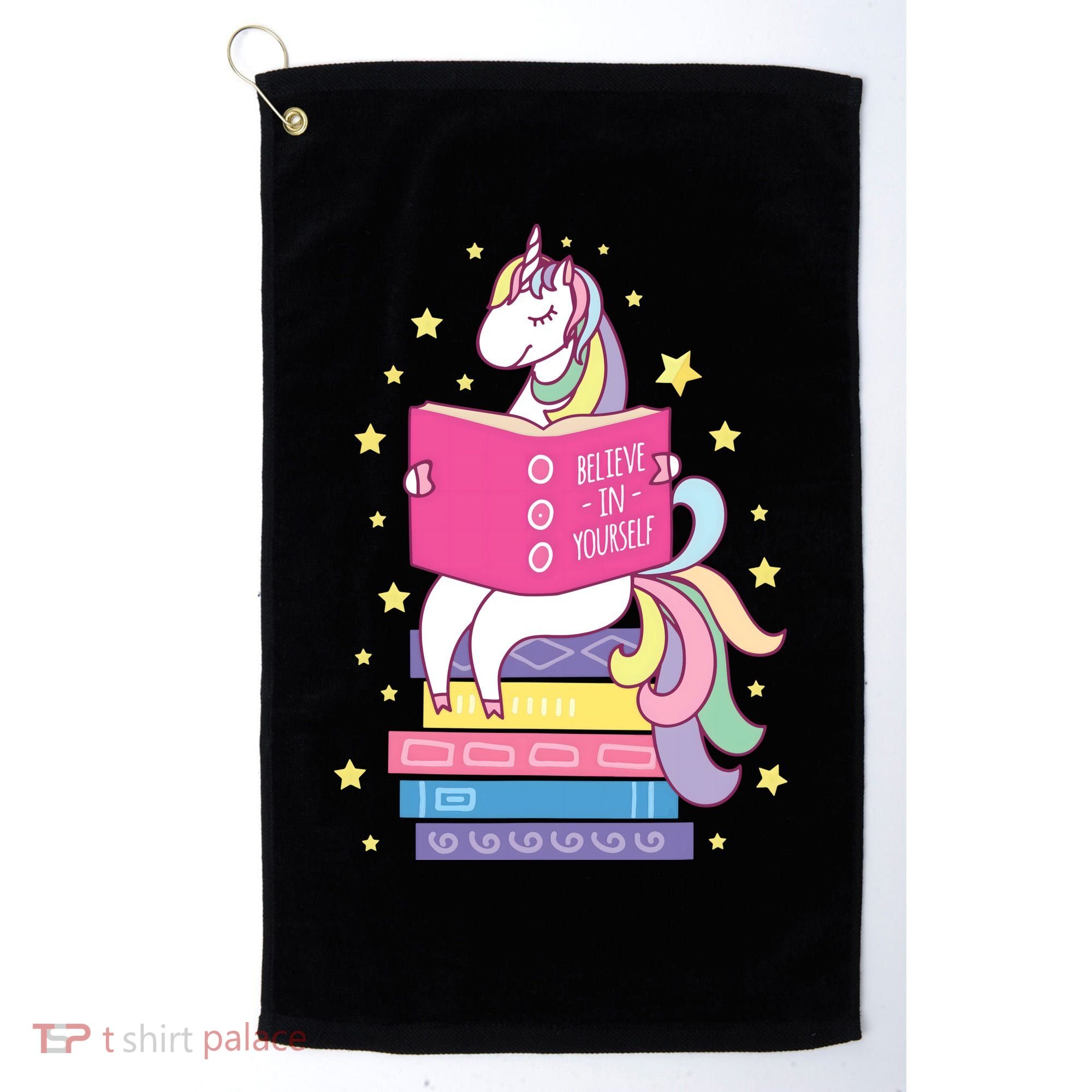 Reading Library Unicorn Read Books Lover Reader Gift Golf Towel