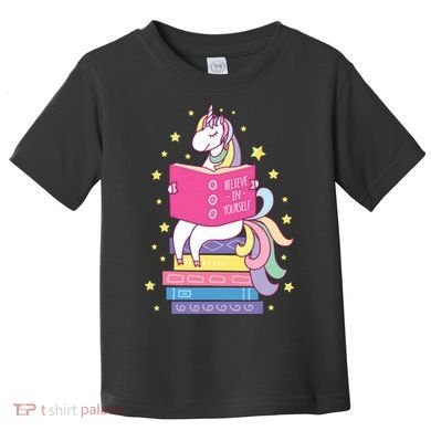 Reading Library Unicorn Read Books Lover Reader Gift Toddler T-Shirt