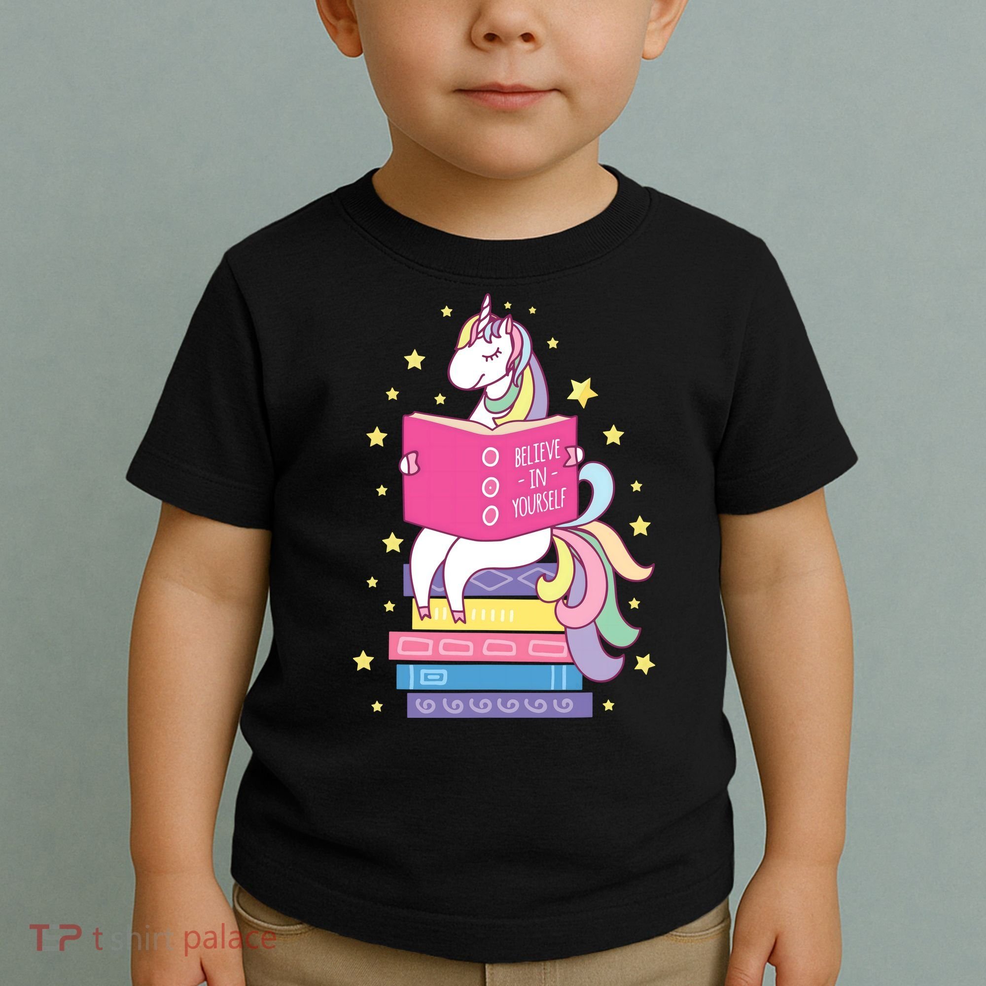 Reading Library Unicorn Read Books Lover Reader Gift Toddler T-Shirt
